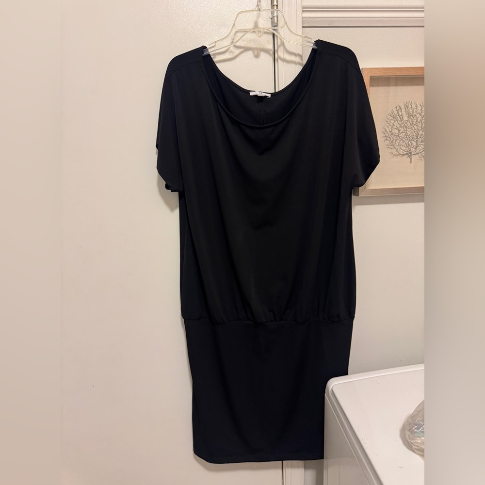 H By Halston Women's  Shirt Dress  Round Neck Black‎ XL polyester spandex